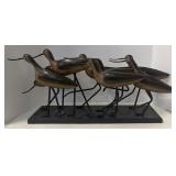 (BL) Metal Statue Of Birds Walking. 28 By 8 By