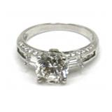 (LG) Sterling Silver Tourmaline Engagement Style