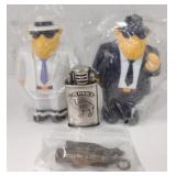 (JJ) Camel Salt/Pepper Shakers (4")  & Lighter w/