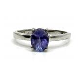 (LG) Sterling Silver and Amethyst Ring