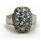 (LG) Sterling Silver and Blue Topaz Statement