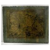 (LW) Military Map On Plywood. 1860 Military Map