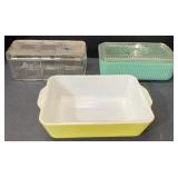(TB) Pyrex Primary Color Milk Glass Baking Dish,