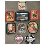 (JG) (9) Coca-Cola Advertisement Trays. Some with
