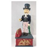 (JJ) Cast Iron Uncle Sam Coin Bank,10.5"