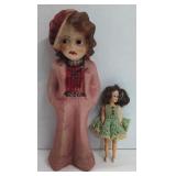 (JL) Chalkware Red Headed Sailor 16"T & Vtg