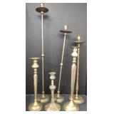 (JJ) Brass Candle Holders, Tallest 30"
