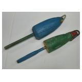 (MT) Weathered Lobster Buoys, Blue 24in, Green