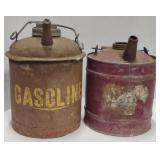 (LG) Vtg. Metal Gas Cans, 7"
