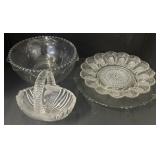 (ML) Vintage Glass Bowls And Serving Platters.