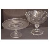 (ML) Etch Glass Cake Stand (10"ï¿½5") & Heisey