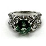 (LG) Sterling Silver Emerald BBJ Fashion Ring