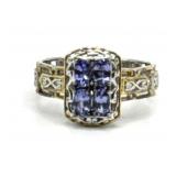 (LG) Silver & Blue Tourmaline M. Valitutti Ring