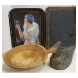 (TR) Coca Cola Advertising Tray, Small Wooden