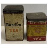 (TR) Lipton and Richelieu Orange Pekoe Tea Tins,
