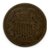 (RB) Bronze 1867 Shield Nickel Coin