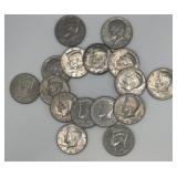 (RB) (16) 1971-1994 Kennedy Half Dollar Coins