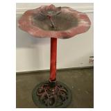 (TB) Metal Lily Pad Figural Birdbath, 18x32in