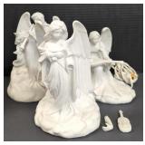 (MH) Ceramic Holiday Light Up Singing Angels