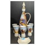 (MH) Lily Lina 10"T Hand Painted Carafe/ Decanter