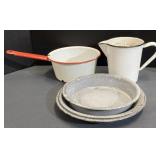 (TR) Enameled Metal Saucepan, 1 Quart Measuring