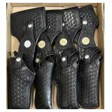 (KD) (4) Black Braided Leather Gun Holsters.