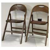 (OM) (2) Vintage Wood Folding Chairs by Stakmore.