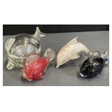 (JJ) Anchor Hocking Glass Fish Trinket Dish and