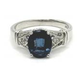 (LG) Sterling Silver BBJ Blue Topaz Dinner Ring