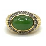 (LG) Sterling Silver Jadite Fashion Ring