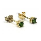 (LG) Sterling Silver Emerald Post Earrings