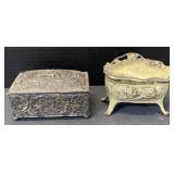 (TB) Metal Floral Trinket Boxes 6in