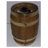 (LT) Vintage Wooden Barrel Money Bank Lincoln