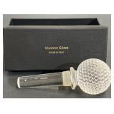 (MT) Murano Glass Golf Ball Bottle Stopper, 4in