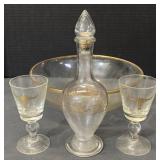 (TB) Jeanette Gold Rimmed Glass Bowl, Avon Skin