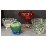 (TB) Indiana Glass Ruby Red Teardrop Compote