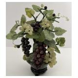 (ML) Hand Blown Glass Green & Red Grape Topiary,
