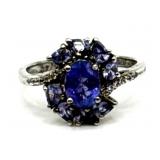 (LG) Sterling Silver and Amethyst Dinner Ring