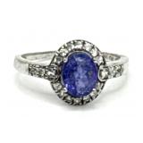 (LG) S. Silver Blue Tourmaline and White Sapphire