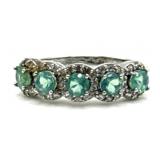 (LG) Sterling Silver Chrysoprase Statement Ring