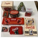 (JG) Coca-Cola Tins and Playing Cards, Salt ands