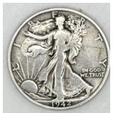 (RB)Silver 1942 S Walking Liberty Half Dollar Coin