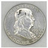 (RB) Silver 1963 D Franklin Half Dollar Coin