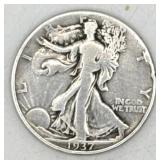(RB) Silver 1937 Walking Liberty Half Dollar Coin