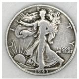 (RB) Silver 1943 D Walking Liberty Half Dollar