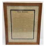 Framed September 18, 1895 Department Of Police Cit