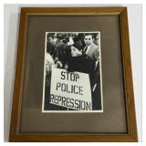 Original 1960's 'Stop Police Repression' Framed