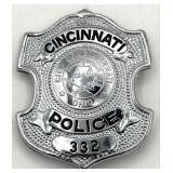 Obsolete Cincinnati Ohio Police Shield Badge #332