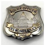 Obsolete Sun Badge Co. Des Moines Iowa Police Offi