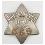 Obsolete C.H. Hanson Chicago Police Pie Plate Badg